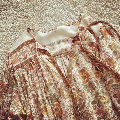 Vrouwen - Losse Bloemenblouse - Zachte Rayon - Bohemian Stijl - ELEGANTE TASSEN