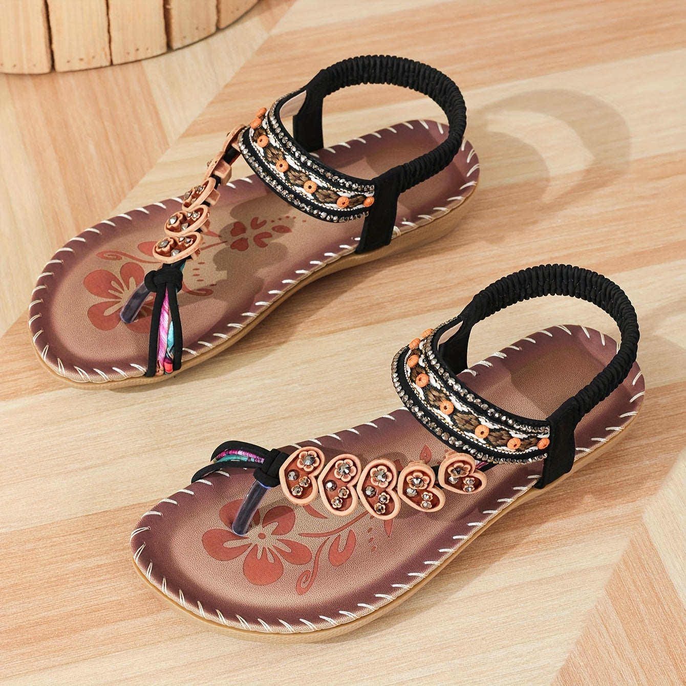 Vrouwen - Flat Sandalen - Elastische Enkels - Orthopedische Sandalen - BOHO COMFORT