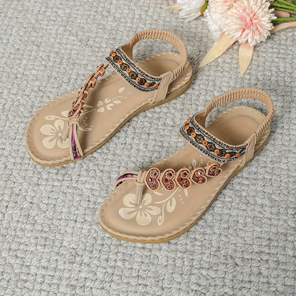 Vrouwen - Flat Sandalen - Elastische Enkels - Orthopedische Sandalen - BOHO COMFORT