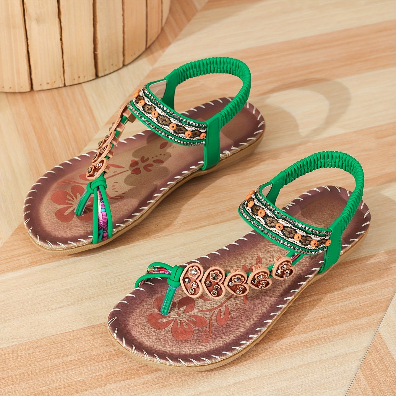 Vrouwen - Flat Sandalen - Elastische Enkels - Orthopedische Sandalen - BOHO COMFORT