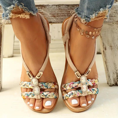 Vrouwen - Boho Sandalen - Elastische Band - Zomer Footwear - COMFORTABEL STAP