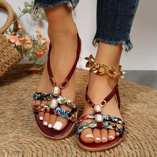 Vrouwen - Boho Sandalen - Elastische Band - Zomer Footwear - COMFORTABEL STAP