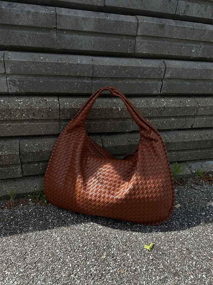 Vrouwen - Grote Shopper - Gevlochten Materiaal - Stijlvolle Handtas - ELEGANTE SHOPPER