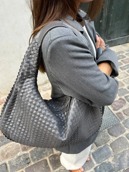 Vrouwen - Grote Shopper - Gevlochten Materiaal - Stijlvolle Handtas - ELEGANTE SHOPPER
