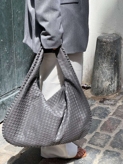 Vrouwen - Grote Shopper - Gevlochten Materiaal - Stijlvolle Handtas - ELEGANTE SHOPPER
