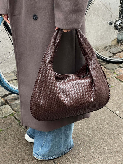 Vrouwen - Grote Shopper - Gevlochten Materiaal - Stijlvolle Handtas - ELEGANTE SHOPPER