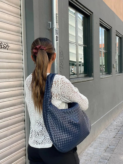 Vrouwen - Grote Shopper - Gevlochten Materiaal - Stijlvolle Handtas - ELEGANTE SHOPPER