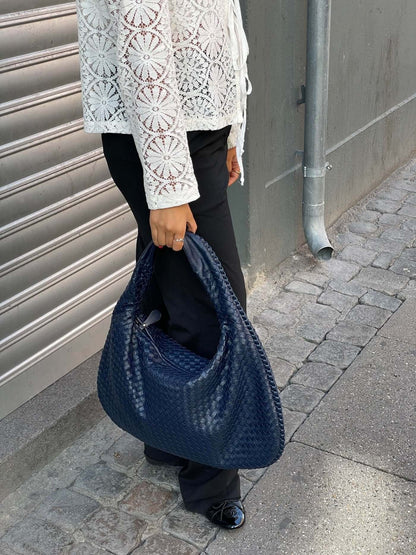 Vrouwen - Grote Shopper - Gevlochten Materiaal - Stijlvolle Handtas - ELEGANTE SHOPPER