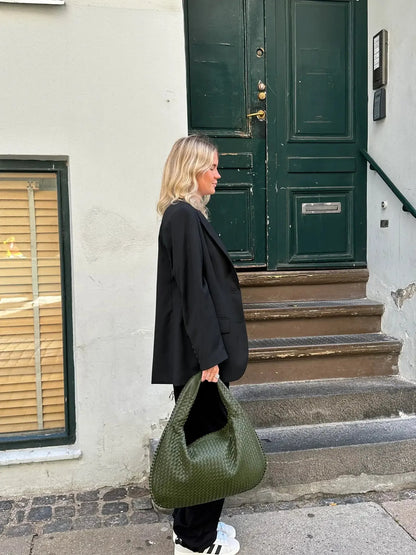 Vrouwen - Grote Shopper - Gevlochten Materiaal - Stijlvolle Handtas - ELEGANTE SHOPPER