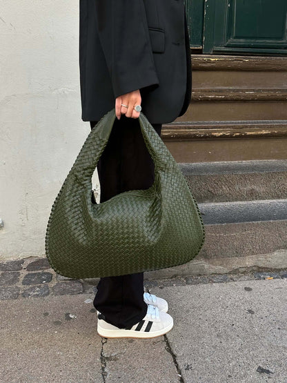 Vrouwen - Grote Shopper - Gevlochten Materiaal - Stijlvolle Handtas - ELEGANTE SHOPPER