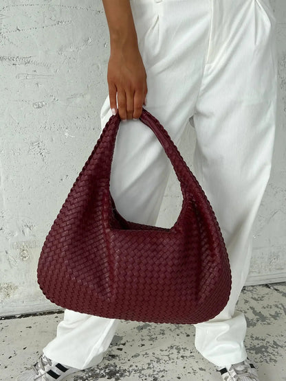 Vrouwen - Grote Shopper - Gevlochten Materiaal - Stijlvolle Handtas - ELEGANTE SHOPPER