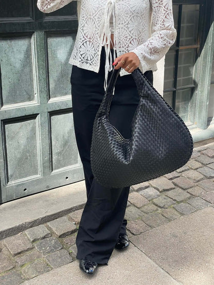 Vrouwen - Grote Shopper - Gevlochten Materiaal - Stijlvolle Handtas - ELEGANTE SHOPPER