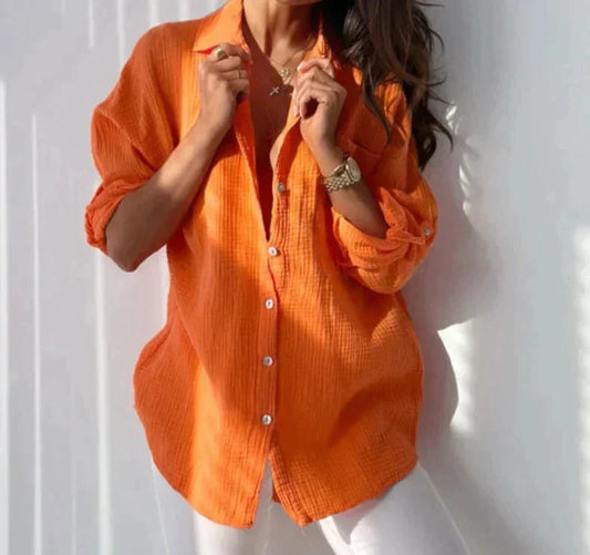 Vrouwen - Knop Blouse - Lichtgewicht Oversized - Zomer Mode - KLEURRIJKE BLOUSE