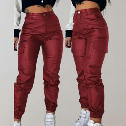 Cargo Broek - Dames - Hoge Taille Met Praktische Zakken - Cargo Broek Met Hoge Taille - Stadslijn