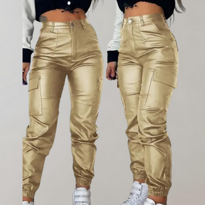 Cargo Broek - Dames - Hoge Taille Met Praktische Zakken - Cargo Broek Met Hoge Taille - Stadslijn
