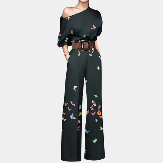 Dames - Off-Shoulder Jumpsuit - Vloeiend Design - Mode Statement - NOELIA EDGE