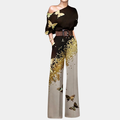 Dames - Off-Shoulder Jumpsuit - Vloeiend Design - Mode Statement - NOELIA EDGE