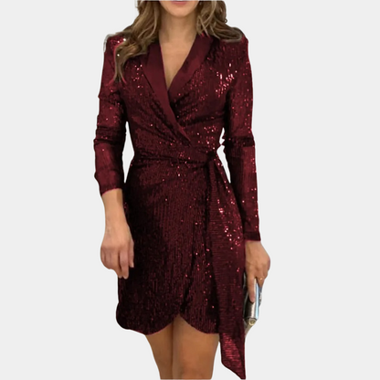 Vrouwen - Elegante Blazerjurk - Met Glitter - Chique Avond- en Feestjurk - Arja Glamour