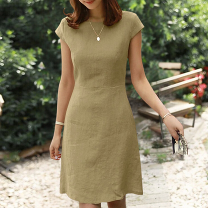 Vrouwen - Midi Jurk - Ademend Katoenmixmateriaal - Casual Zomerjurk - EFFORTLESS ELEGANCE