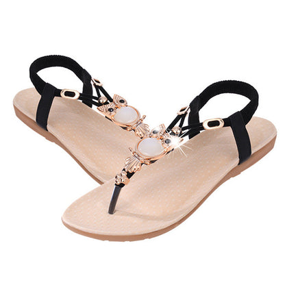 Comfortabele dames sandalen met elastische band en speels detail – LUNAYA OWL