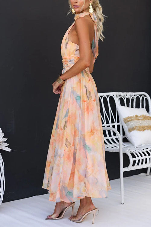 Caecilia | Zomerjurk Dames met Vloeiende Rok en Haltermodel 4