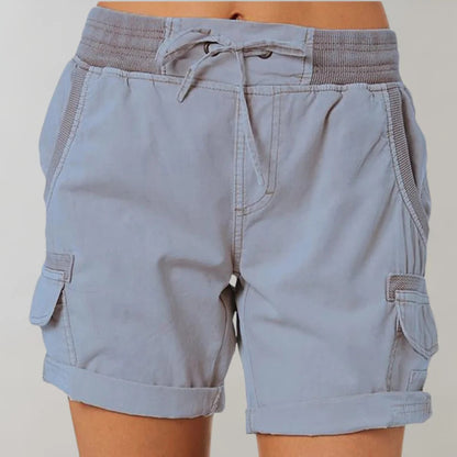 Vrouwen - Cargo Shorts - Hoge Taille met Touwtjes - Casual Kleding - STIJLVOLLE CARGO SHORTS