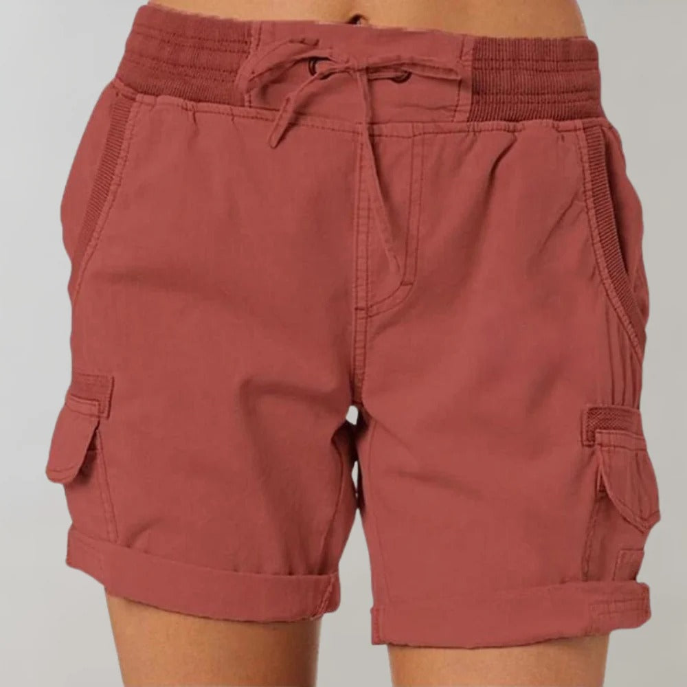 Vrouwen - Cargo Shorts - Hoge Taille met Touwtjes - Casual Kleding - STIJLVOLLE CARGO SHORTS