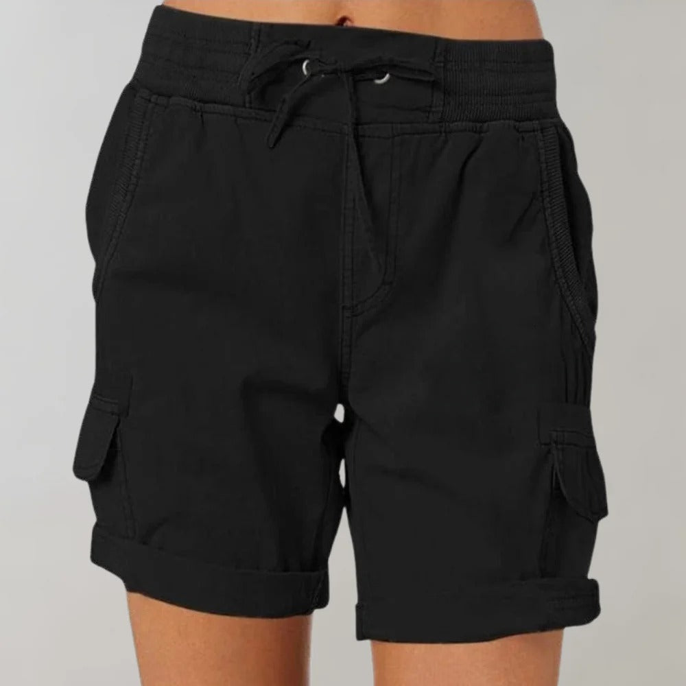Vrouwen - Cargo Shorts - Hoge Taille met Touwtjes - Casual Kleding - STIJLVOLLE CARGO SHORTS