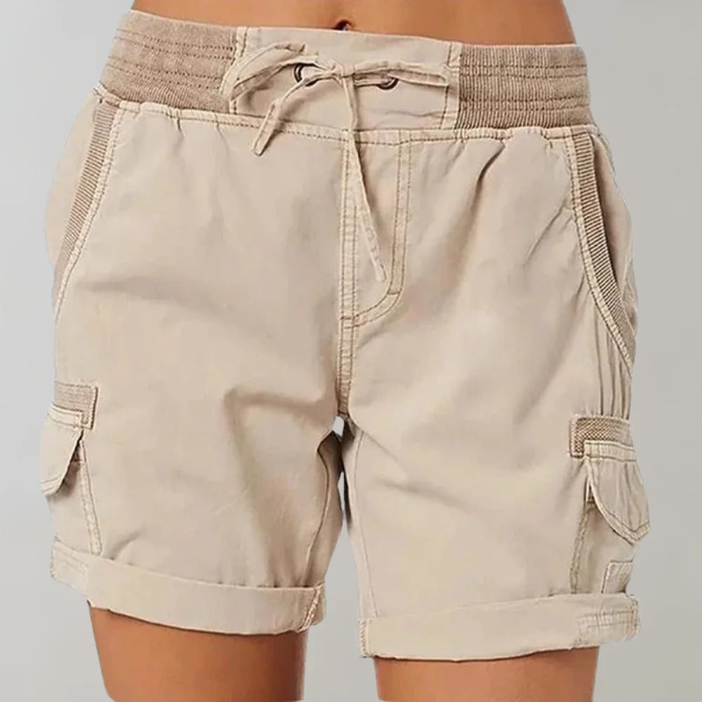 Vrouwen - Cargo Shorts - Hoge Taille met Touwtjes - Casual Kleding - STIJLVOLLE CARGO SHORTS