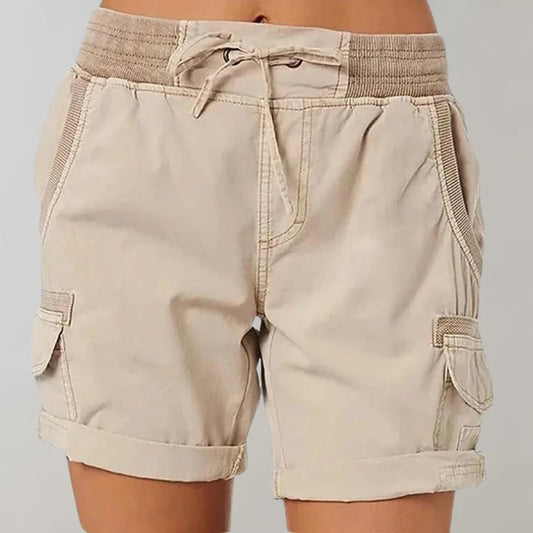 Vrouwen - Cargo Shorts - Hoge Taille met Touwtjes - Casual Kleding - STIJLVOLLE CARGO SHORTS