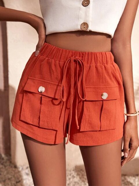 Dames - Casual Zomershort - Katoenmix - Lichtgewicht Comfort - STIJLVOLLE ZOMERSHORT