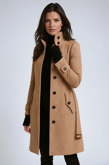 Trenchcoat - Vrouwen - Hoge Kraag - Dames Winterjas - Sandy