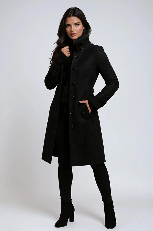 Trenchcoat - Vrouwen - Hoge Kraag - Dames Winterjas - Sandy