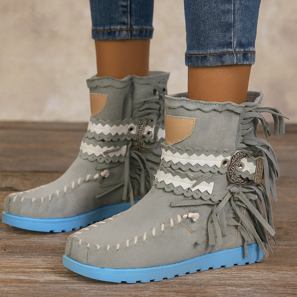 Laarzen - Vrouwen - Suede Met Franjes - Boho Laarzen - Aurora