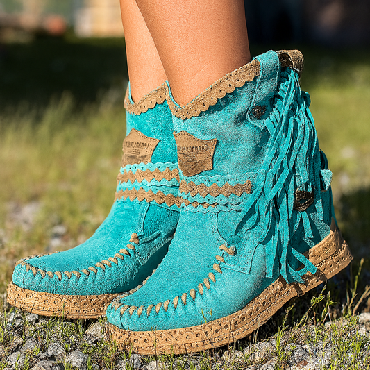 Laarzen - Vrouwen - Suede Met Franjes - Boho Laarzen - Aurora