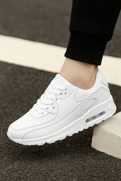 Sneakers - Heren - Leer Hoge Zool - Witte Sneakers - URBAN