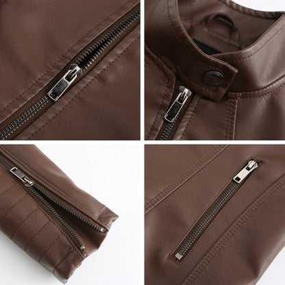 Leren Jas - Dames - Leren Met Ribmouwen - Ribmouwen - NOVA