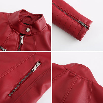 Leren Jas - Dames - Leren Met Ribmouwen - Ribmouwen - NOVA