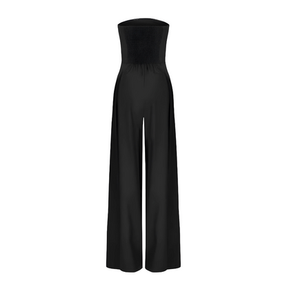 Dames - Strapless Wijd Uitgesneden Jumpsuit - Elegante Pasvorm - Formele Gelegenheden - CELESTINA DESIGN