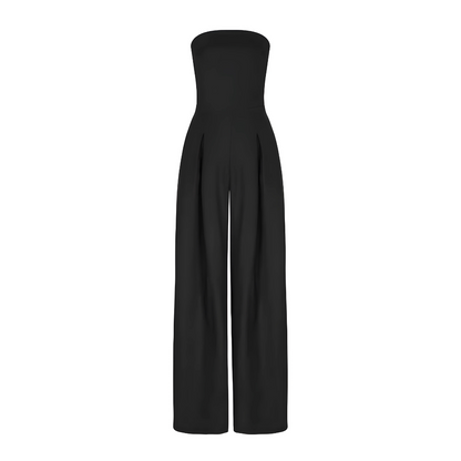 Dames - Strapless Wijd Uitgesneden Jumpsuit - Elegante Pasvorm - Formele Gelegenheden - CELESTINA DESIGN