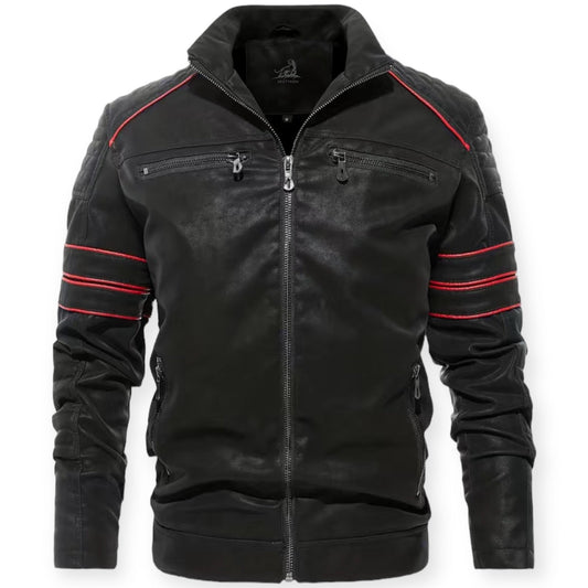 BRODY - Racer geïnspireerd zwart leren jack