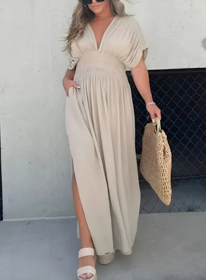Vrouwen - Losse Maxi Jurk - Ademend Materiaal - Elegante Zomermode - CHARO DESIGN