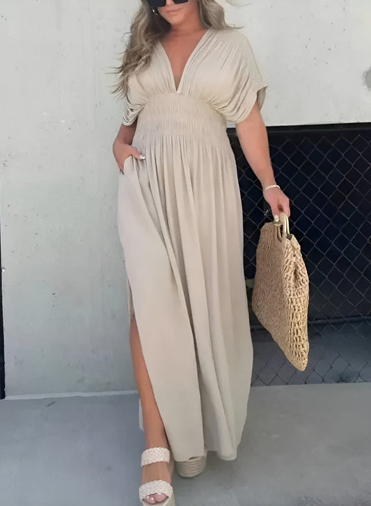Vrouwen - Losse Maxi Jurk - Ademend Materiaal - Elegante Zomermode - CHARO DESIGN
