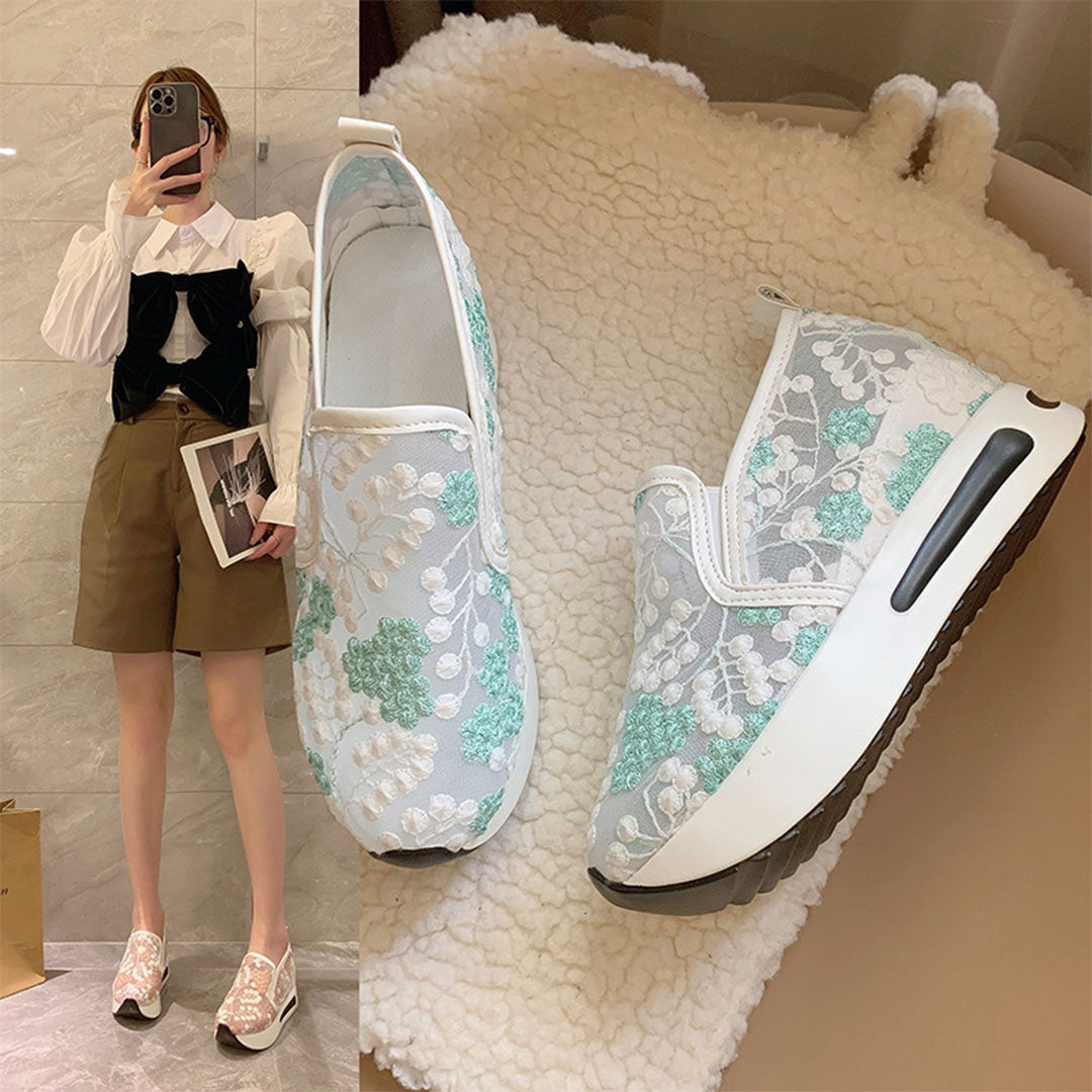 Sneakers - Vrouwen - Kant Bloemenprint - Comfort Stijl - LUNA