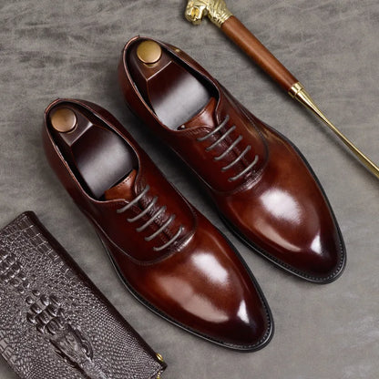 Heren - Geklede Oxford Schoenen - Echt Leer - Tijdloze Stijl - Elegante Leren Schoenen