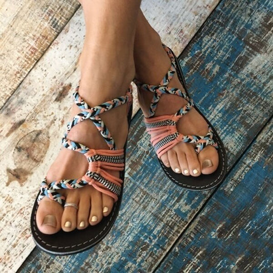 Handgeweven Sandalen - Vrouwen - Hoogwaardige Materialen - Comfortabel en Stijlvol - NATHALIE