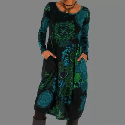 Boho-chic midi-jurk met romantische details – TerraFlair