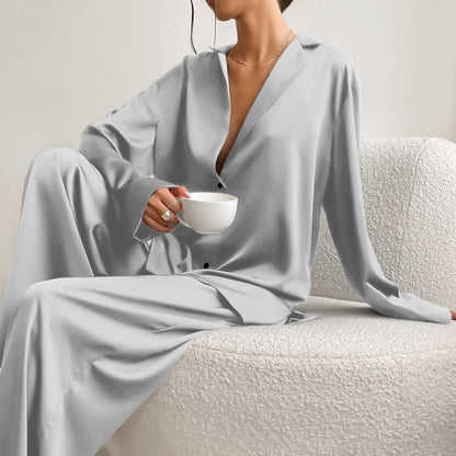 Oversized dames pyjamaset van satijn met chique glans – AURÉLIA SILKSLEEP