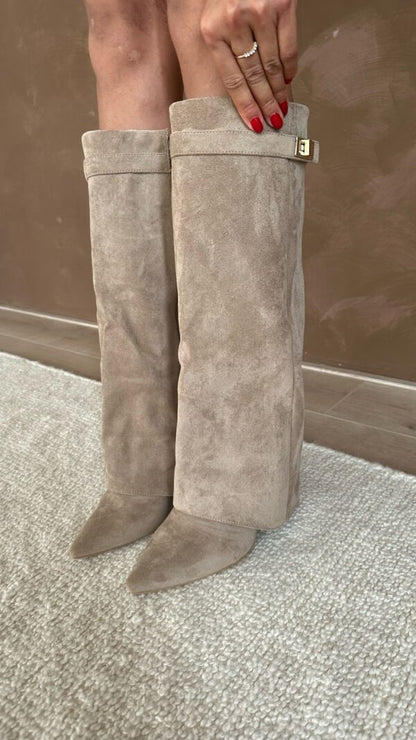 Kniehoge Laarzen - Dames - Suede - Brede Pasvorm - Elara