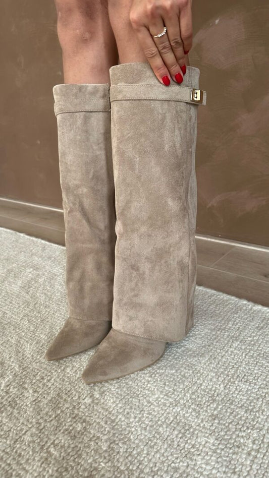 Kniehoge Laarzen - Dames - Suede - Brede Pasvorm - Elara